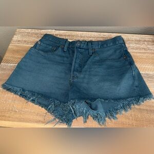 NWT LEVI’ S 501 Teal Denim Cutoff Shorts